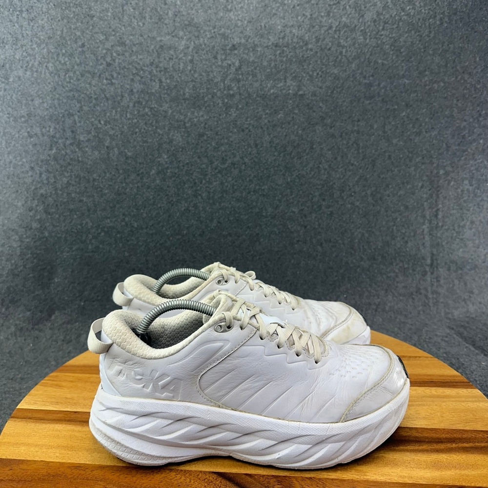 Hoka One One Bondi SR Shoes Womens Sz 7.5 White Work Slip Resistant 1110521 WHT